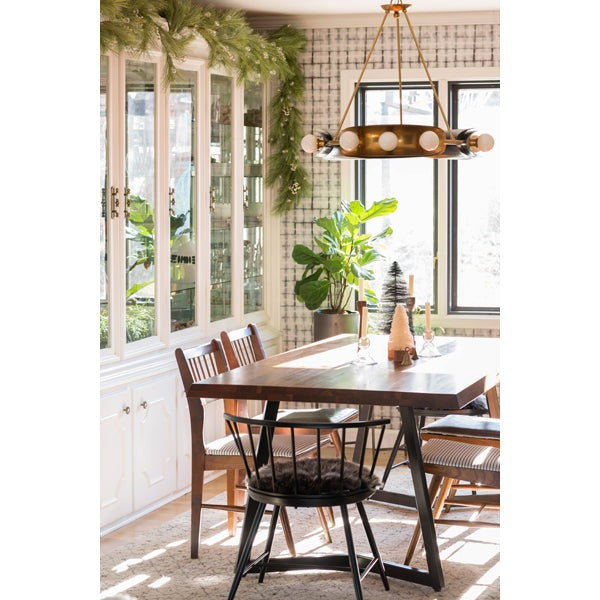 Product photograph of Hudson Valley Lighting Hopper Solid Brass 12lt Chandelier from Olivia's.