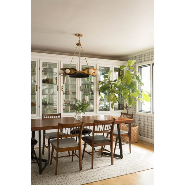 Product photograph of Hudson Valley Lighting Hopper Solid Brass 12lt Chandelier from Olivia's.
