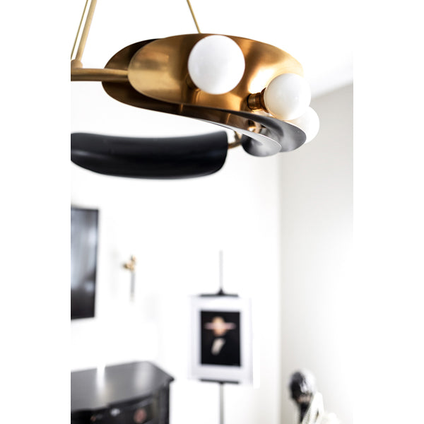 Product photograph of Hudson Valley Lighting Hopper Solid Brass 9lt Chandelier from Olivia's