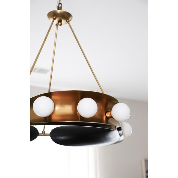 Product photograph of Hudson Valley Lighting Hopper Solid Brass 9lt Chandelier from Olivia's.