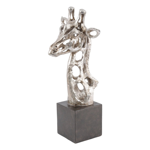 Product photograph of Libra Midnight Mayfair Collection - Addo Abstract Giraffe Head Sculpture Silver from Olivia's