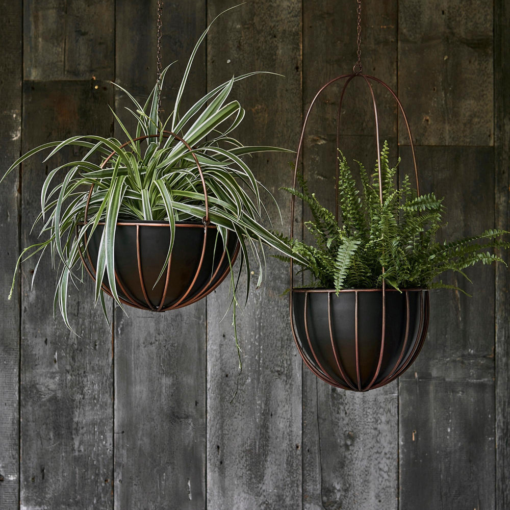 Ivyline Indoor Kensington Copper Tall Hanging Planter