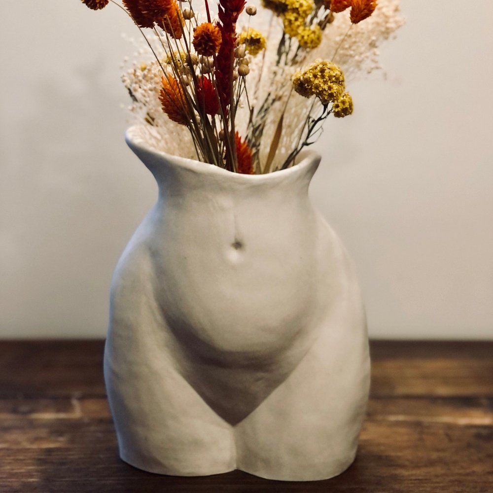 Rebecca Kate Erratt Female Bum Vase White