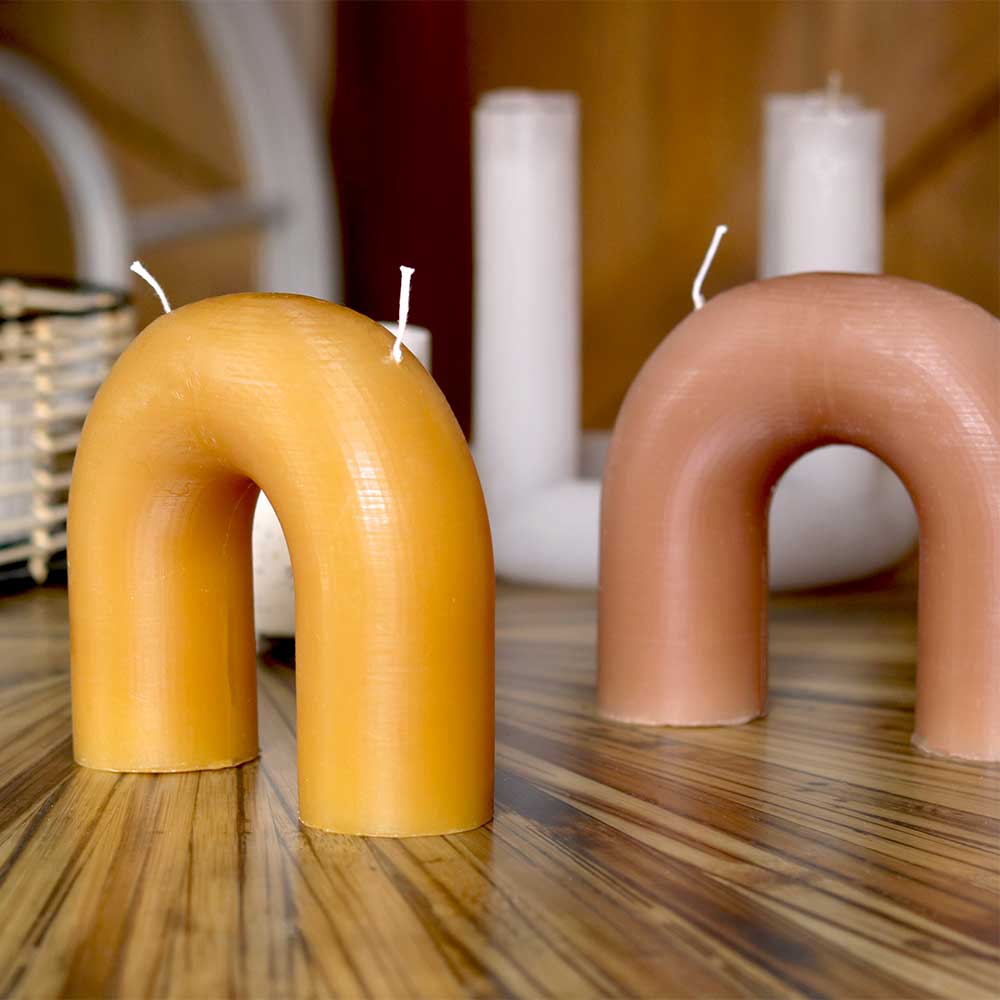 Product photograph of Broste Copenhagen Bend Candle Indian Tan from Olivia's.