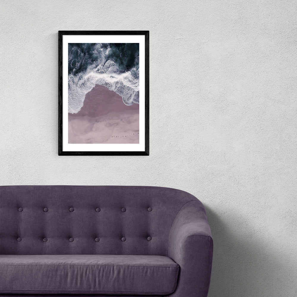 Product photograph of Sands Of Lavender By Ingrid Beddoes - A3 Black Framed Art Print from Olivia's
