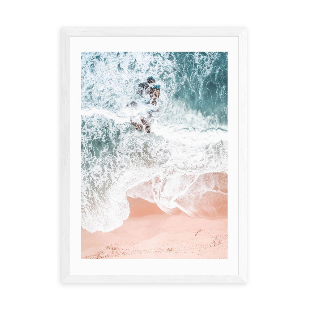 Product photograph of Sands Of Coral Haze By Ingrid Beddoes - A3 White Framed Art Print from Olivia's.