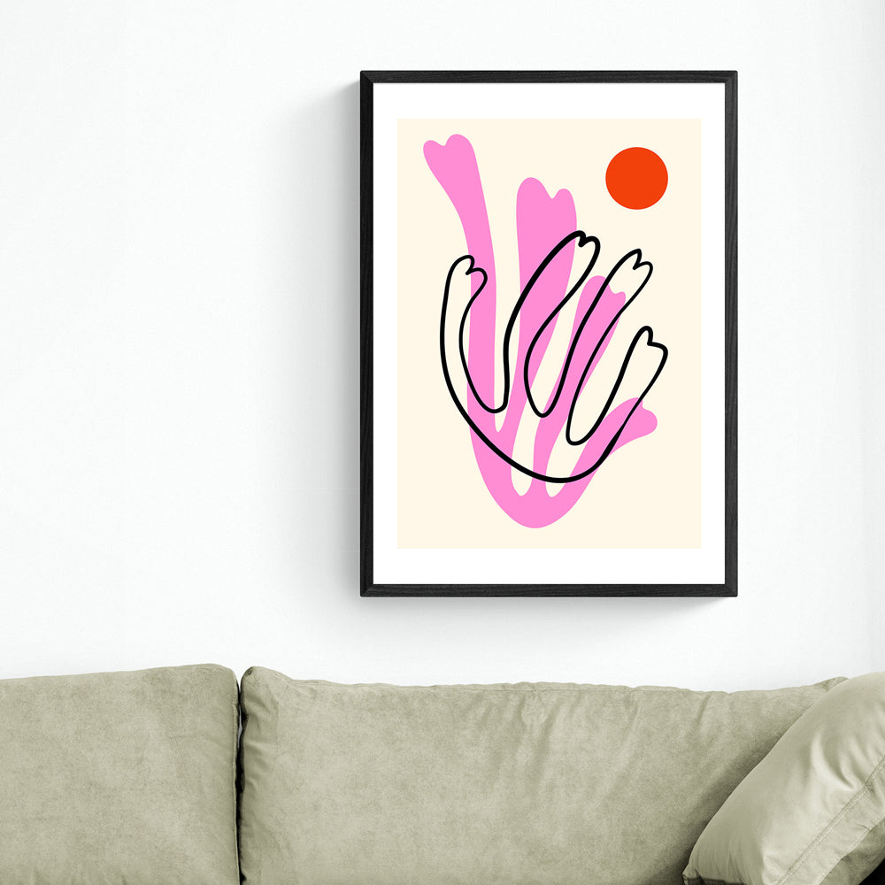 Product photograph of Abstract Flowers Iii By Inoui - A1 Black Framed Art Print from Olivia's.