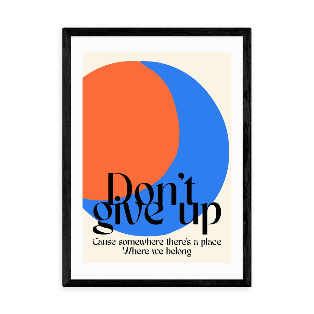 Product photograph of Don T Give Up By Inoui - A3 Black Framed Art Print from Olivia's