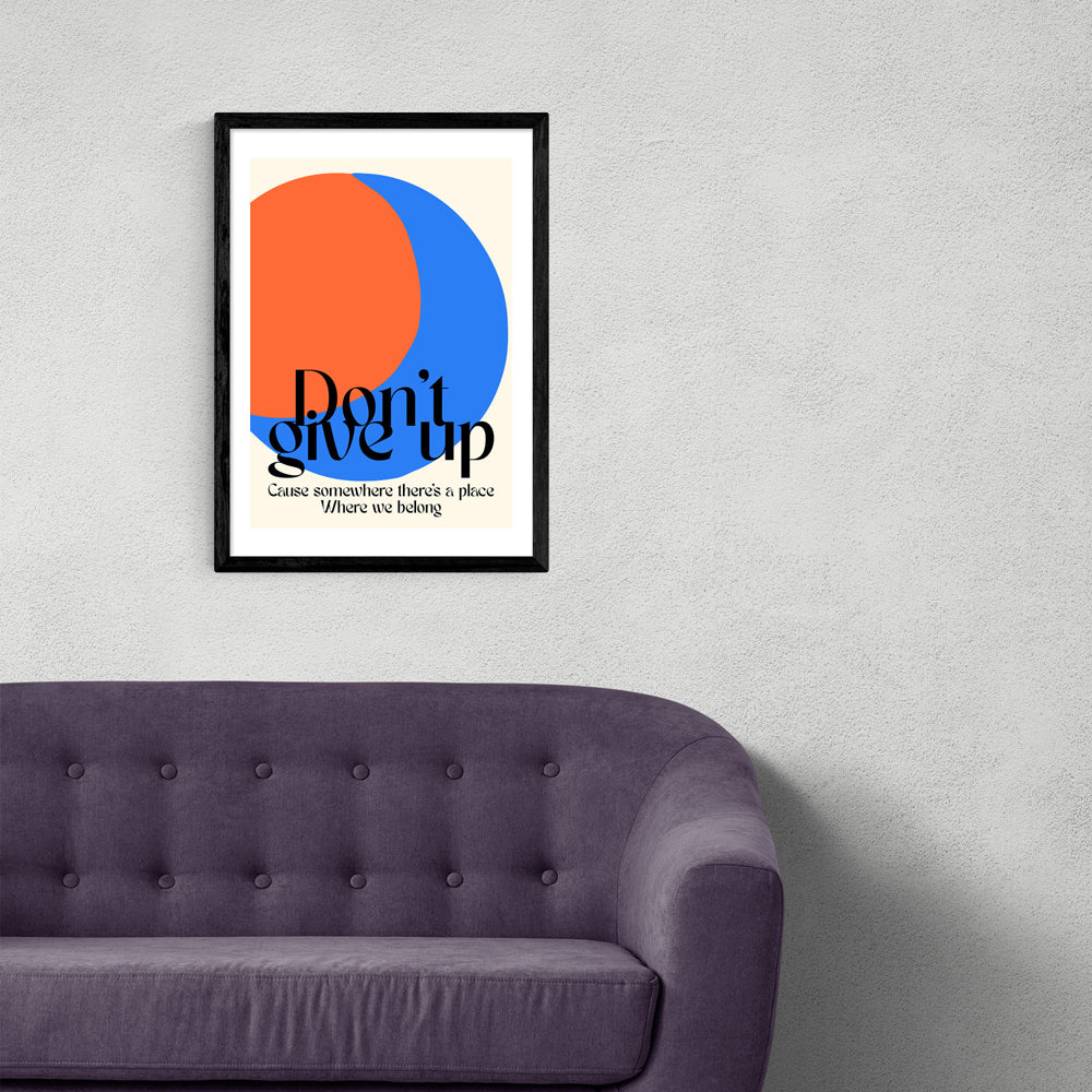 Product photograph of Don T Give Up By Inoui - A3 Black Framed Art Print from Olivia's.