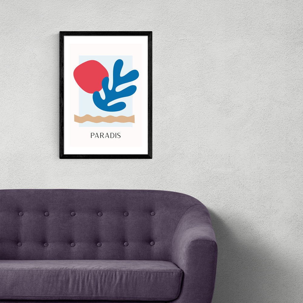 Product photograph of Paradis By Inoui - A3 Black Framed Art Print from Olivia's.