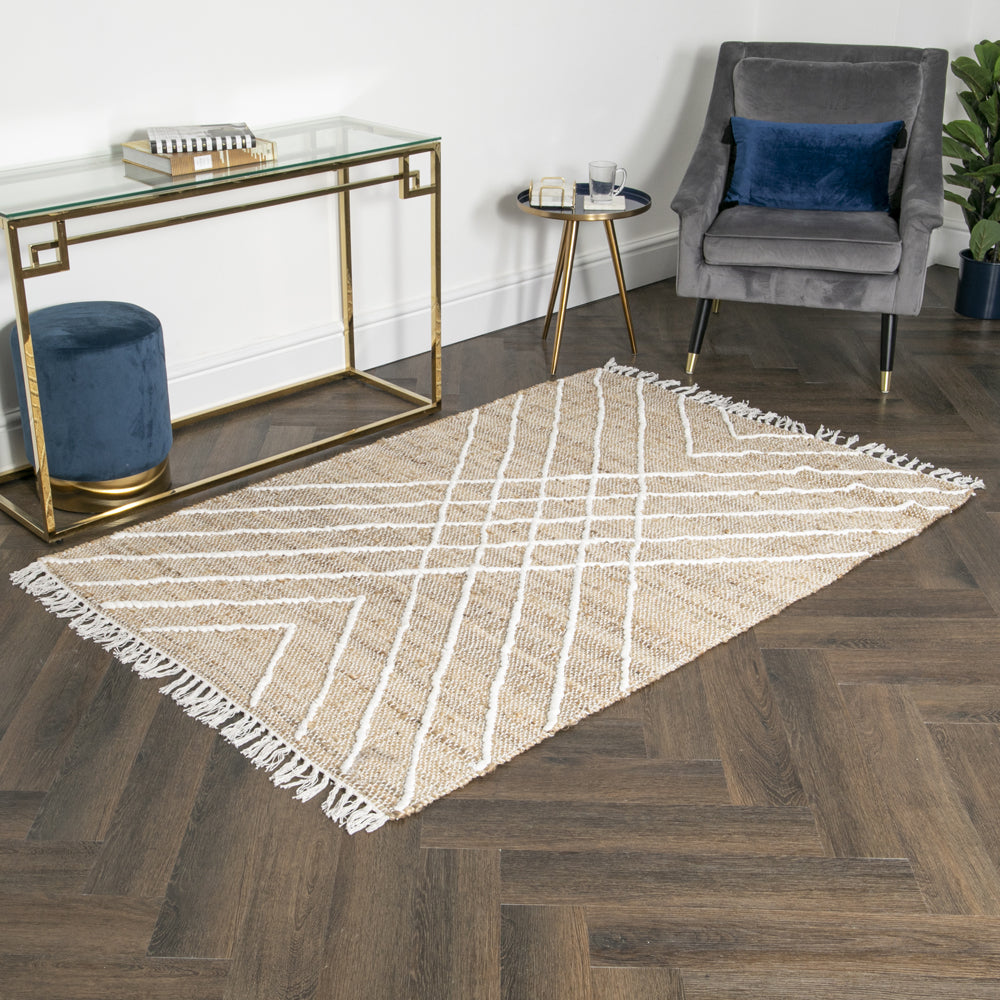 Product photograph of Native Home Cross Textured Jute Rug 120 X 180 Cm from Olivia's