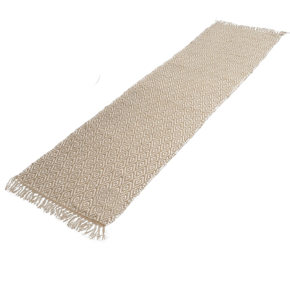 Product photograph of Native Home Geometric Jute Cotton Runner Rug 60 X 230cm from Olivia's.