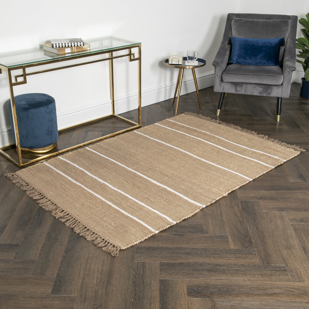 Product photograph of Native Home Striped Jute Rug 120 X 180 Cm from Olivia's