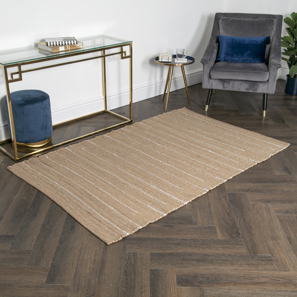 Product photograph of Native Home Woven Stripe Jute Rug 120 X 180 Cm from Olivia's