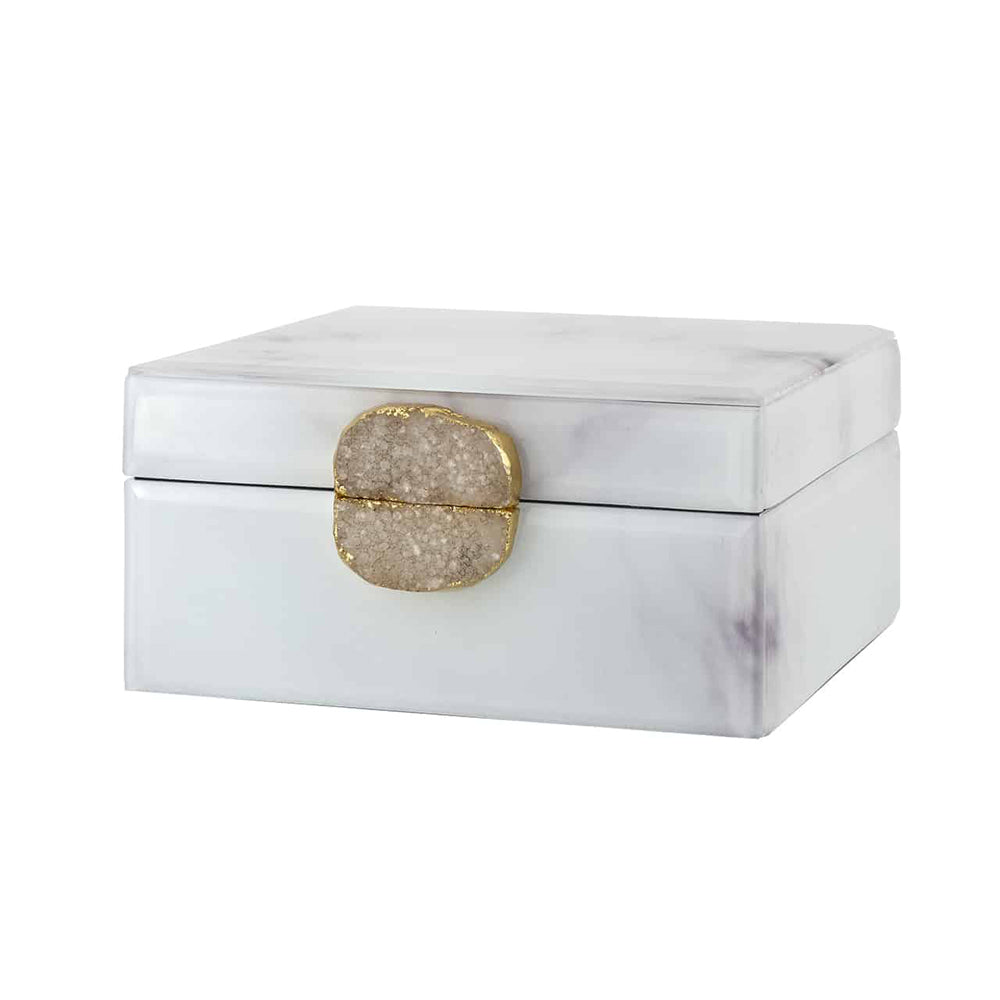 Product photograph of Richmond Bayou White Jewellery Box from Olivia's