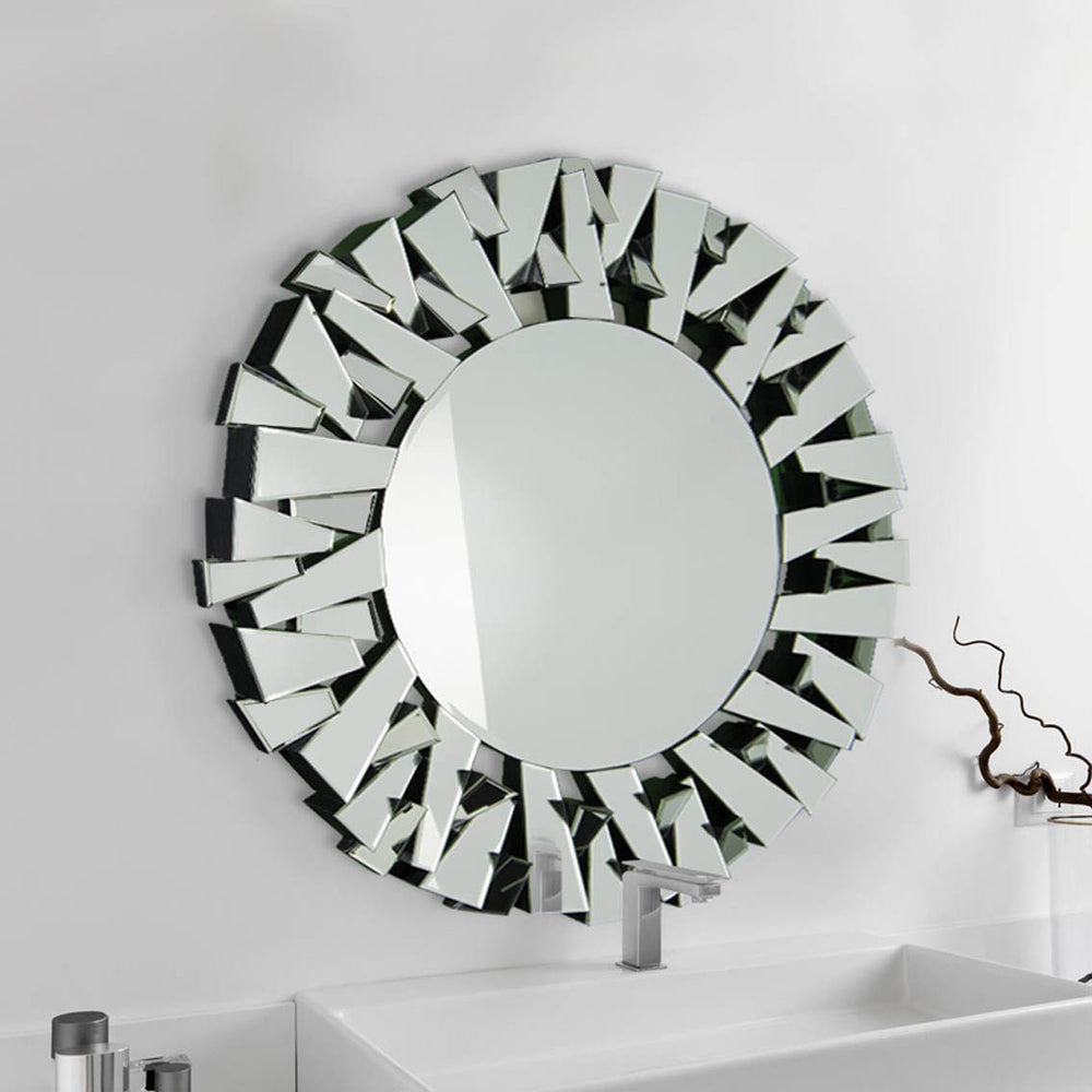 Olivias Sunburst Venetian Round Mirror 98 X 98cm
