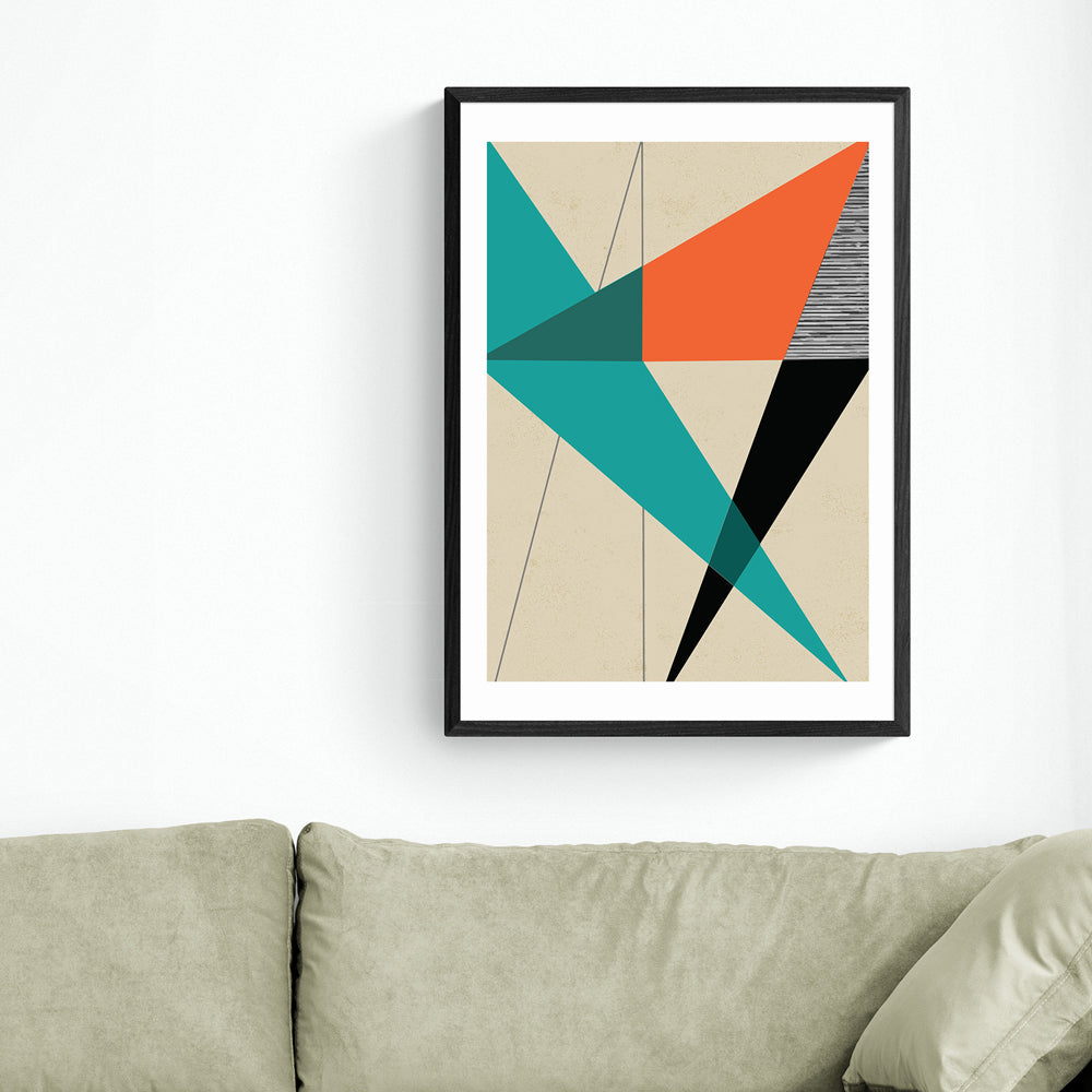 Product photograph of Diagonal Unity By Rocket 68 - A1 Black Framed Art Print from Olivia's