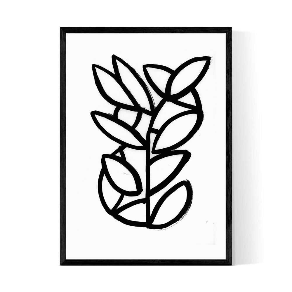 Product photograph of Leaves X By Jorgen Hansson - A1 Black Framed Art Print from Olivia's