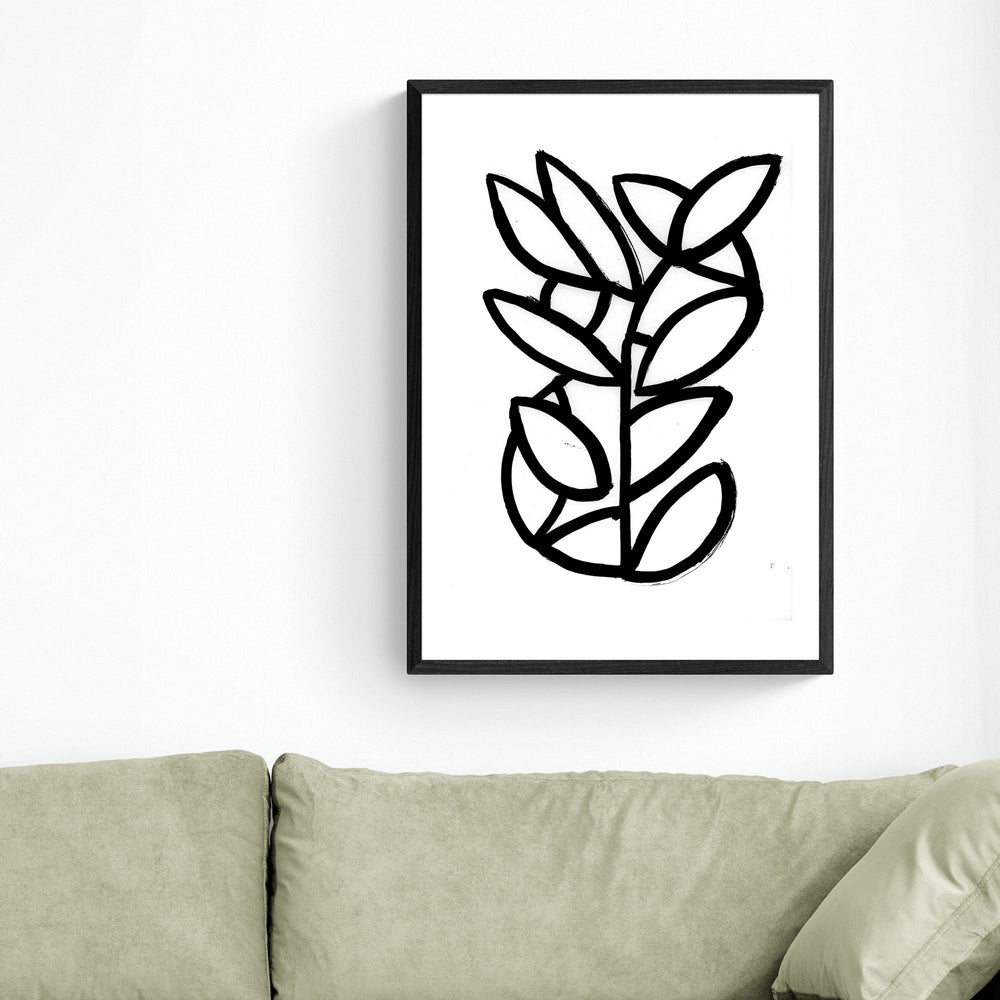 Product photograph of Leaves X By Jorgen Hansson - A1 Black Framed Art Print from Olivia's.