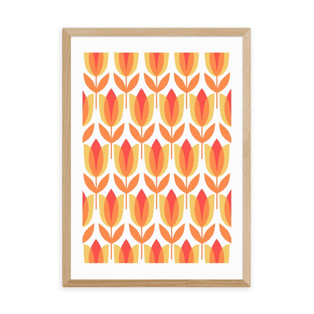 Product photograph of Tulip By Julie Lavender By Julie Lavender - A3 Oak Framed Art Print from Olivia's