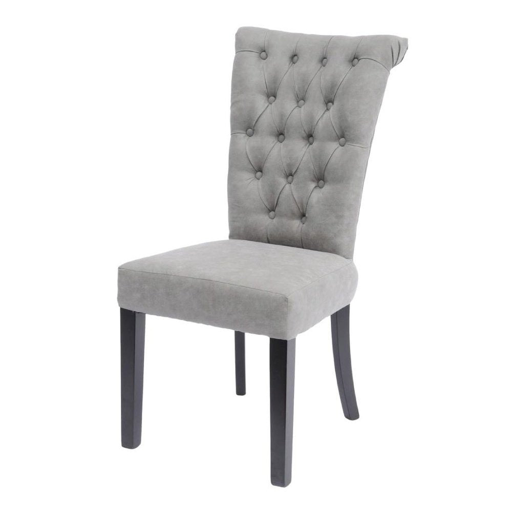 Libra Jansen Buttonback Dining Chair Light Grey