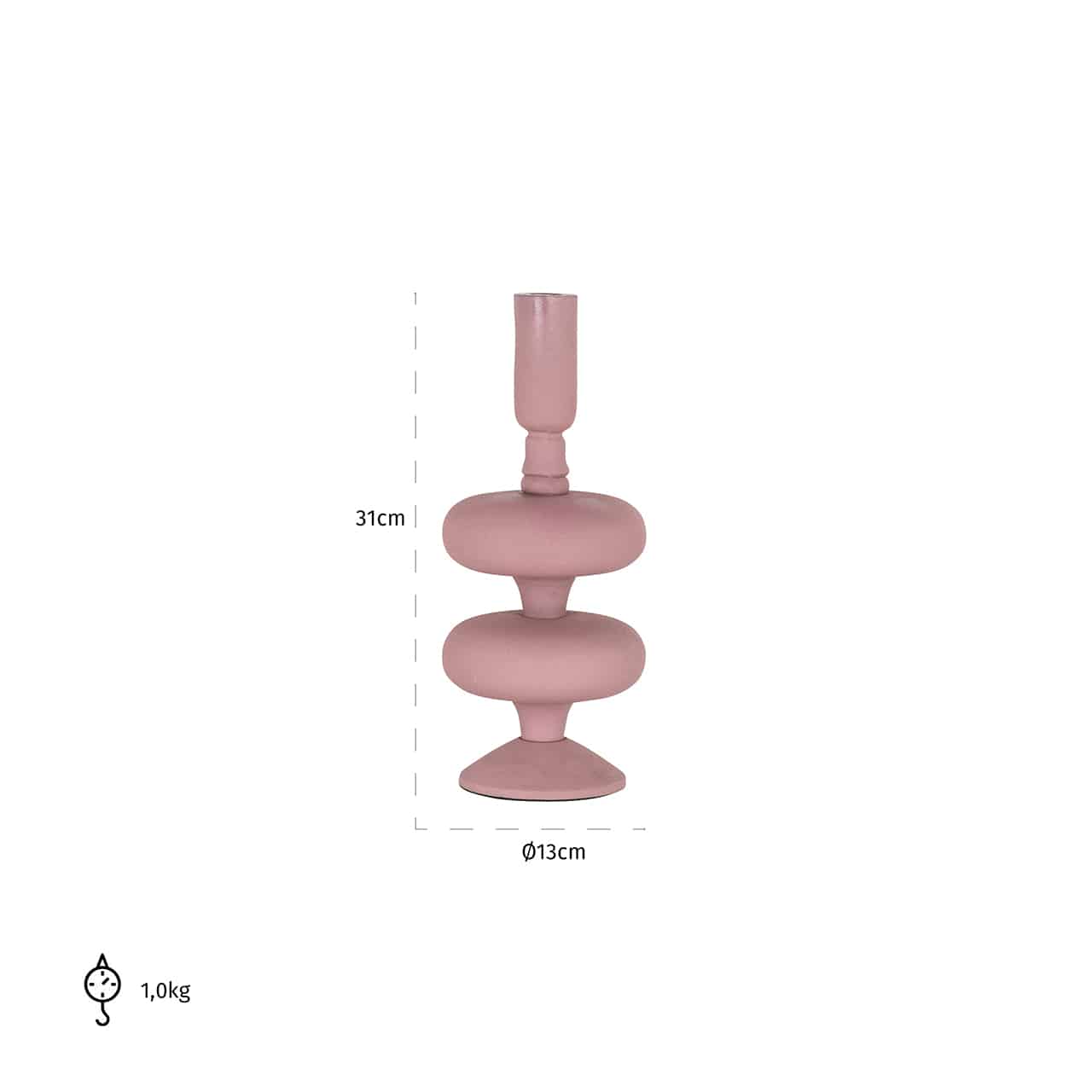 Product photograph of Richmond Abbey Candle Holder In Pink Small from Olivia's.