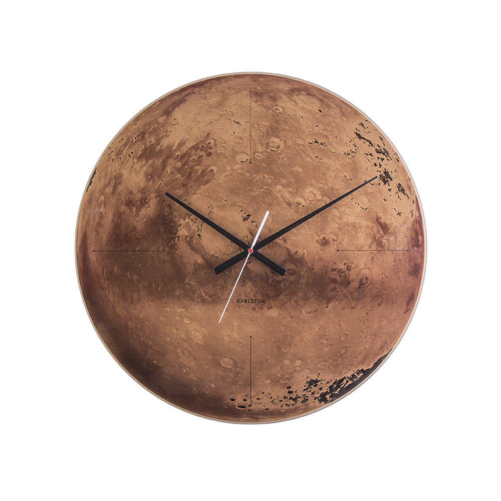 Present Time Mars Wall Clock Brown