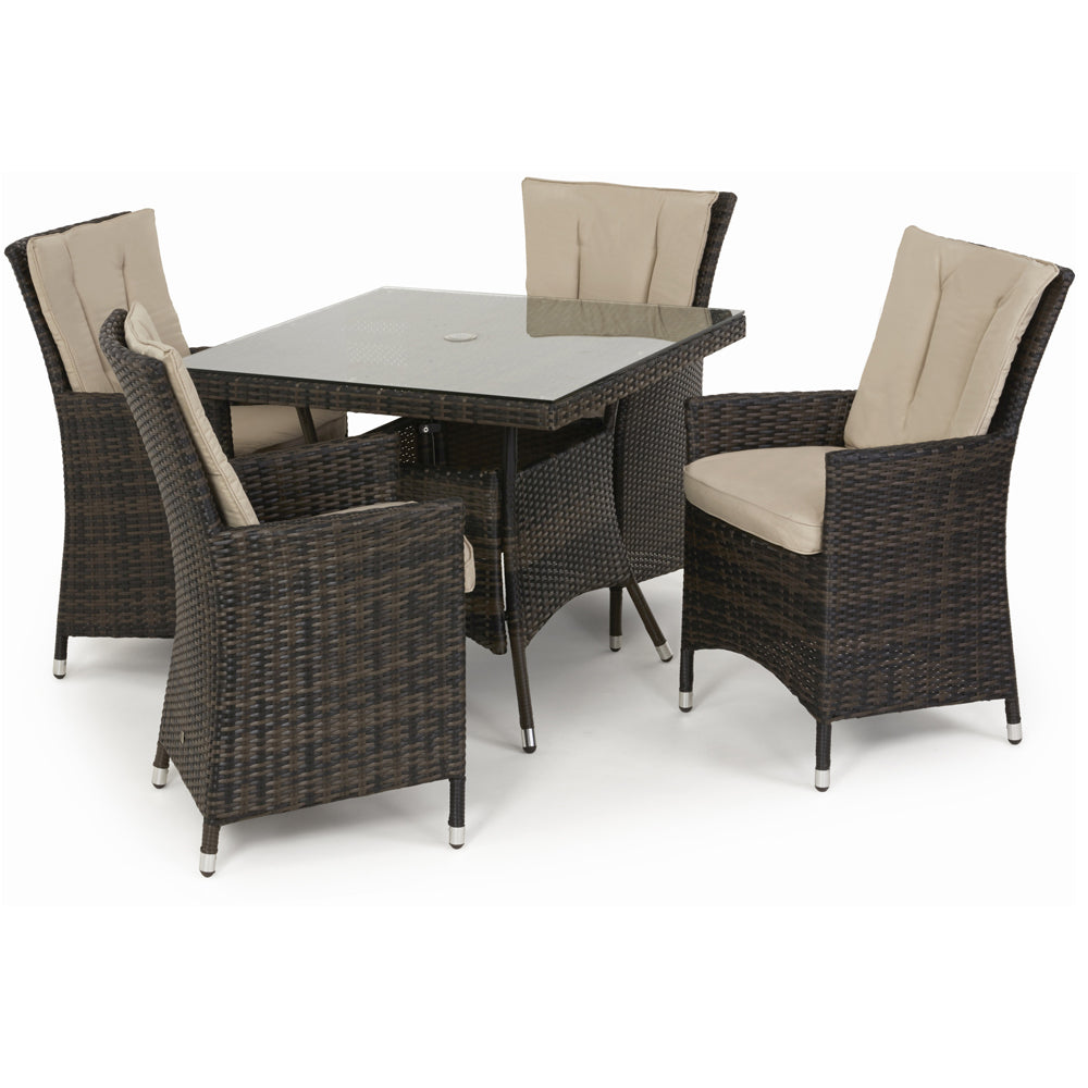 Product photograph of Maze La 4 Seat Bistro Set Brown from Olivia's