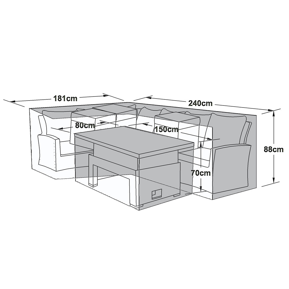 Product photograph of Maze Kingston Outdoor Cover For Corner Set With Rising Table Black from Olivia's