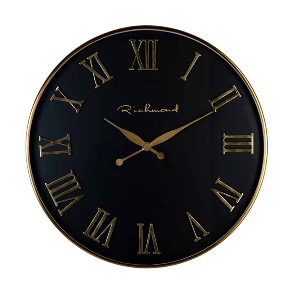 Product photograph of Richmond Deonne Gold Round Wall Clock from Olivia's