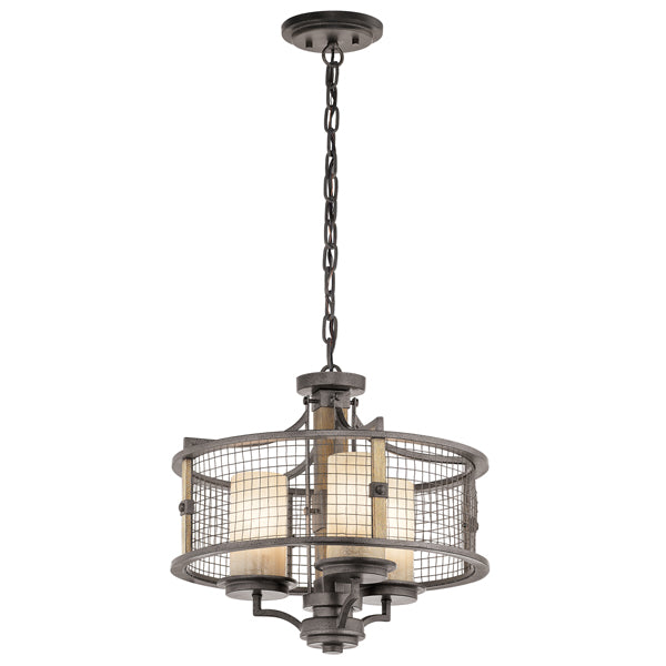 Product photograph of Elstead Ahrendale 3 Light Chandelier Anvil Iron from Olivia's