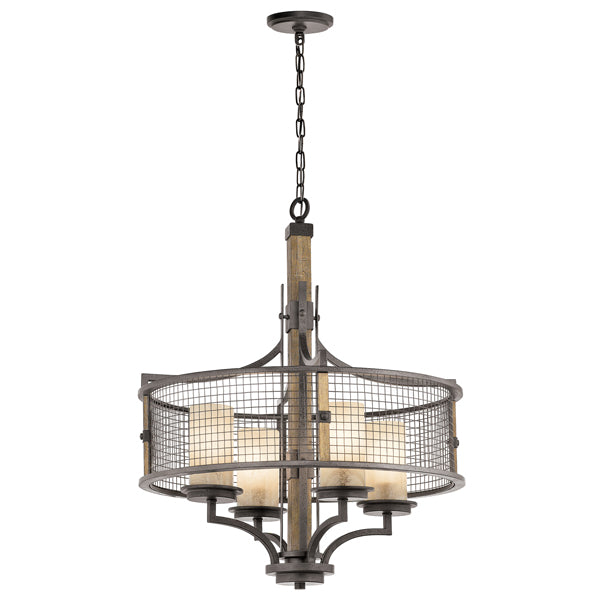 Product photograph of Elstead Ahrendale 4 Light Chandelier Anvil Iron from Olivia's