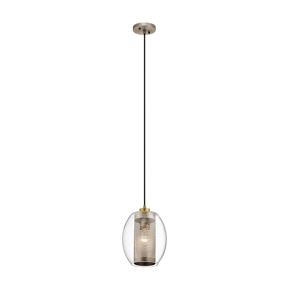 Product photograph of Kichler Asher 1 Light Mini Pendant Light In Antique Pewter from Olivia's