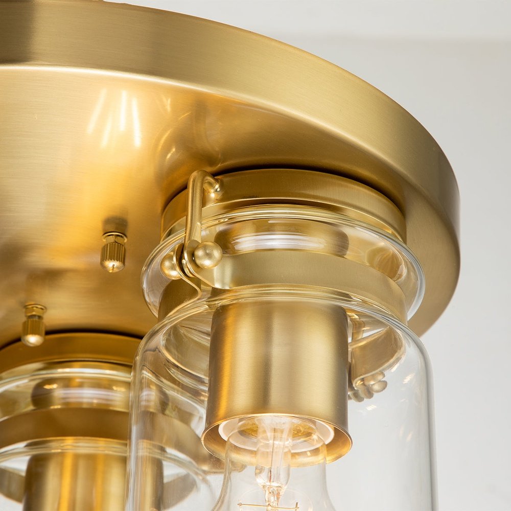 Product photograph of Kichler Brinley 3 Light Flush Mount Light In Brass from Olivia's.