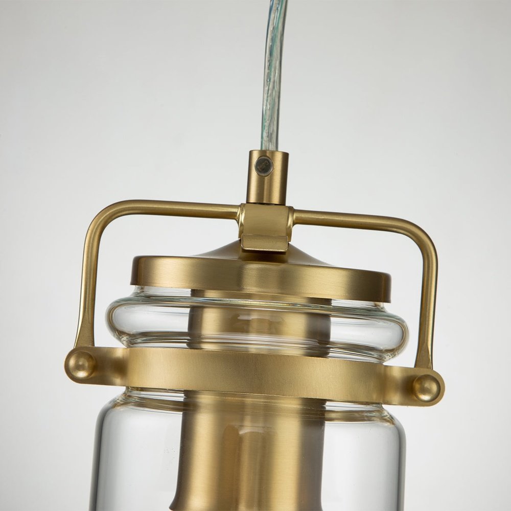 Product photograph of Kichler Brinley 1 Light Mini Pendant In Brass from Olivia's.