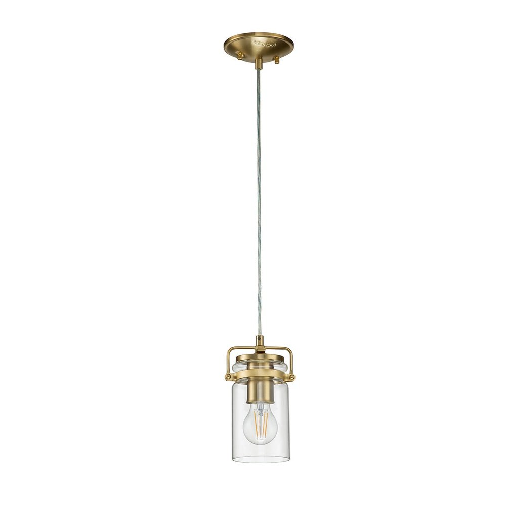 Product photograph of Kichler Brinley 1 Light Mini Pendant In Brass from Olivia's