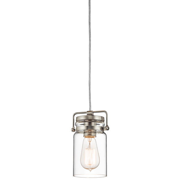 Elstead Brinley 1 Light Pendant Brushed Nickel