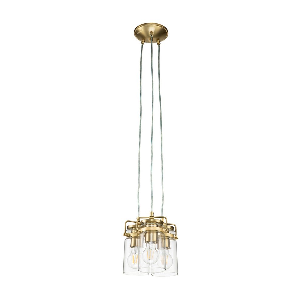 Product photograph of Kichler Brinley 3 Light Pendant Light In Brass from Olivia's