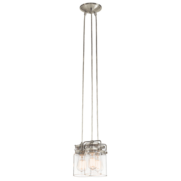 Elstead Brinley 3 Light Pendant Brushed Nickel