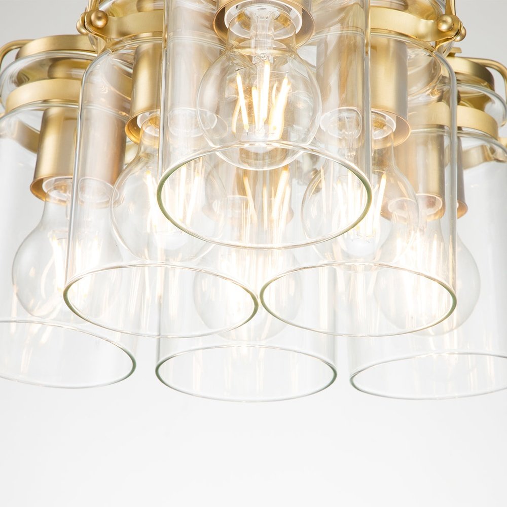 Product photograph of Kichler Brinley 6 Light Pendant Light In Brass from Olivia's
