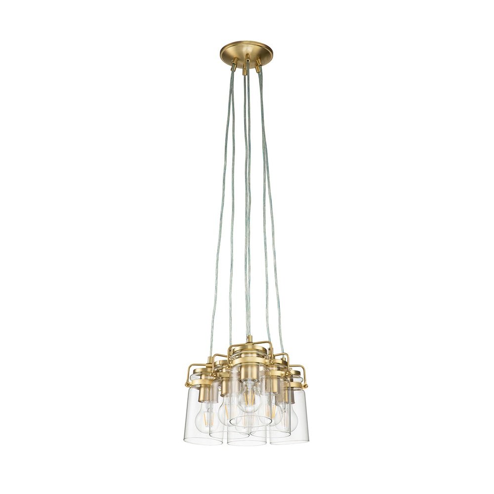 Product photograph of Kichler Brinley 6 Light Pendant Light In Brass from Olivia's.