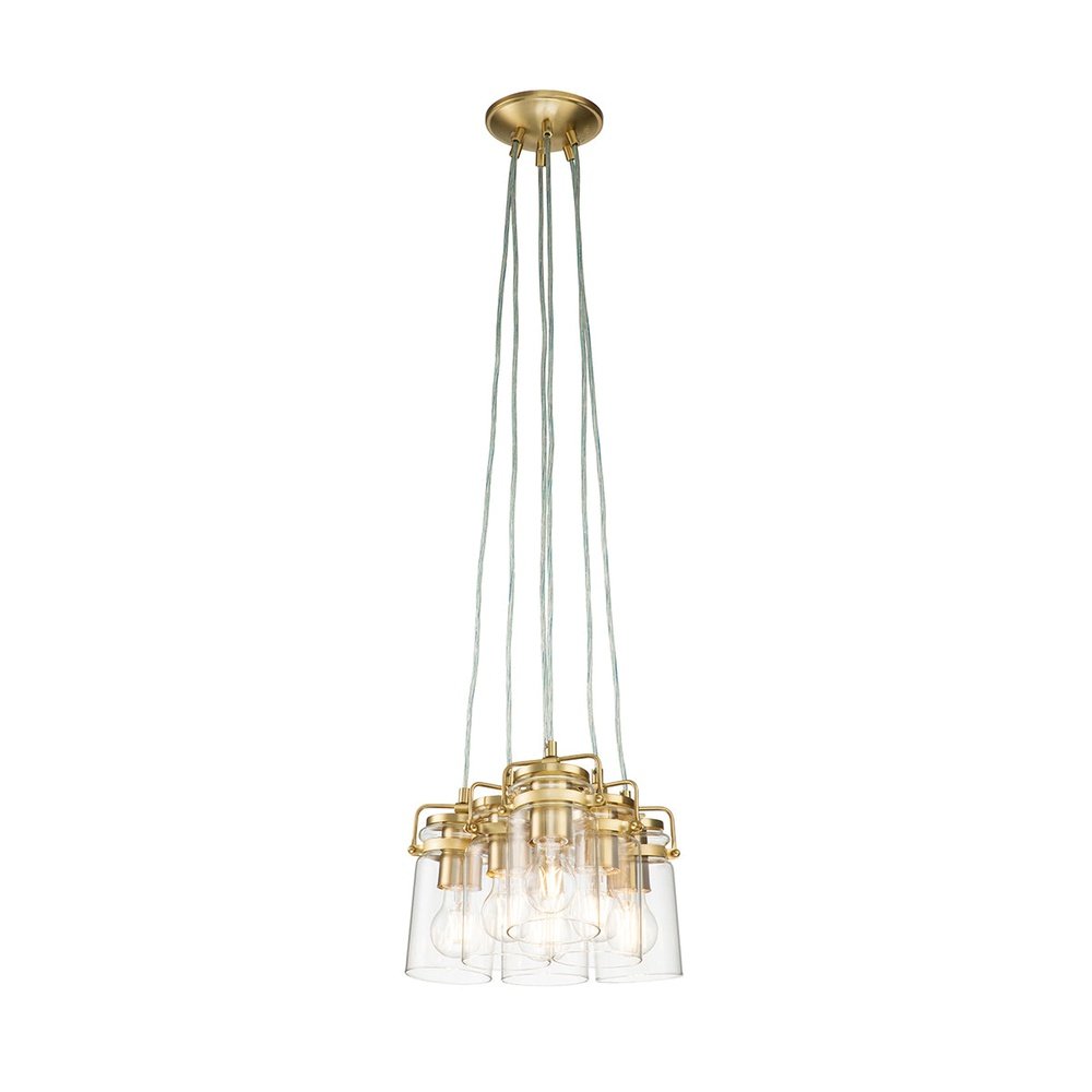 Product photograph of Kichler Brinley 6 Light Pendant Light In Brass from Olivia's.