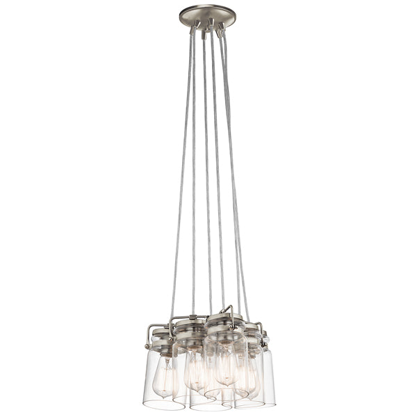 Elstead Brinley 6 Light Pendant Brushed Nickel