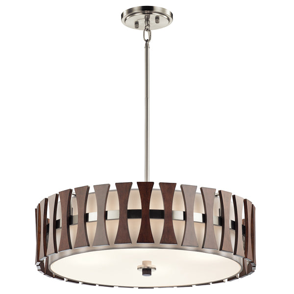 Product photograph of Elstead Cirus 4 Light Pendant Auburn Stained Wood from Olivia's