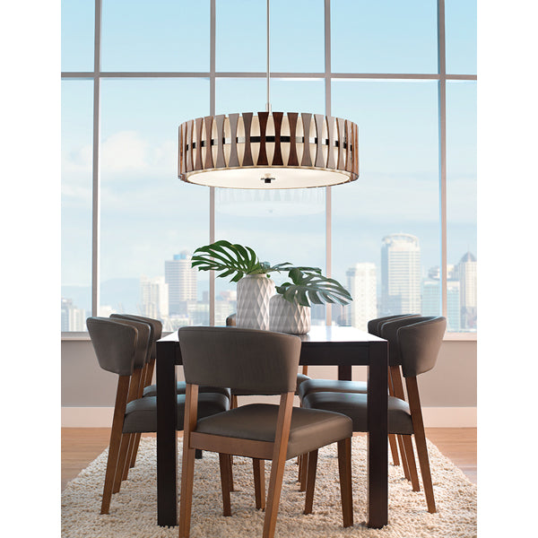 Product photograph of Elstead Cirus 5 Light Pendant Auburn Stained Wood from Olivia's.
