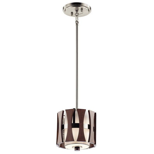 Elstead Cirus 1 Light Pendant Auburn Stained Wood