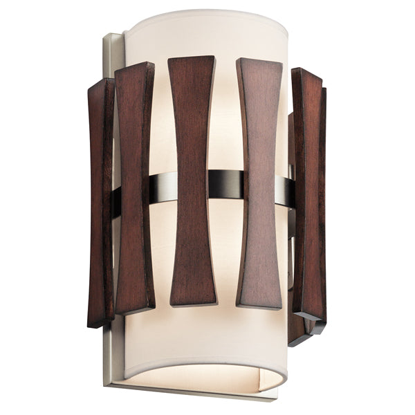 Product photograph of Elstead Cirus 2 Light Wall Light Auburn Stained Wood from Olivia's