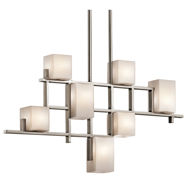 Product photograph of Elstead City Lights 7 Light Chandelier Classic Pewter Medium from Olivia's.
