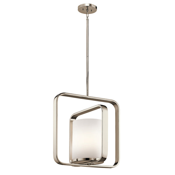 Elstead City Loft 1 Light Pendant Polished Nickel Large