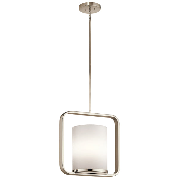Product photograph of Elstead City Loft 1 Light Pendant Polished Nickel Large from Olivia's.